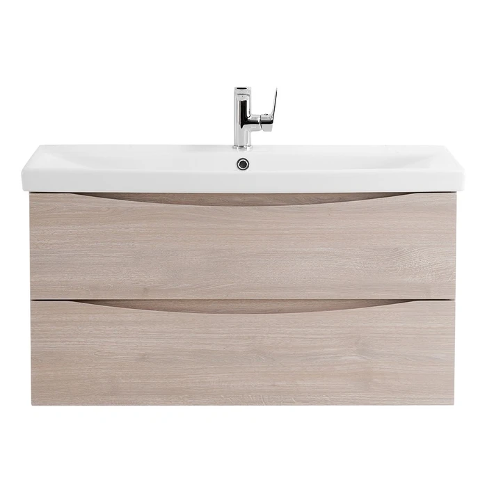 Тумба с раковиной подвесная BelBagno MARINO-CER 80 Rovere Grigio, раковина белая MARINO-CER-800-2C-SO-RG-P