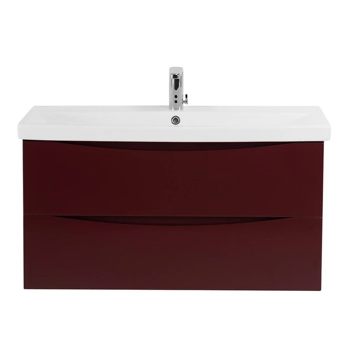 Тумба с раковиной подвесная BelBagno MARINO-CER 80 Bordo Lucido, раковина белая MARINO-CER-800-2C-SO-BRDL-P