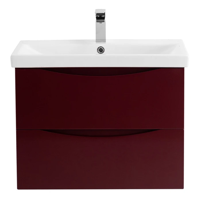 Тумба с раковиной подвесная BelBagno MARINO-CER 60 Bordo Lucido, раковина белая MARINO-CER-600-2C-SO-BRDL-P