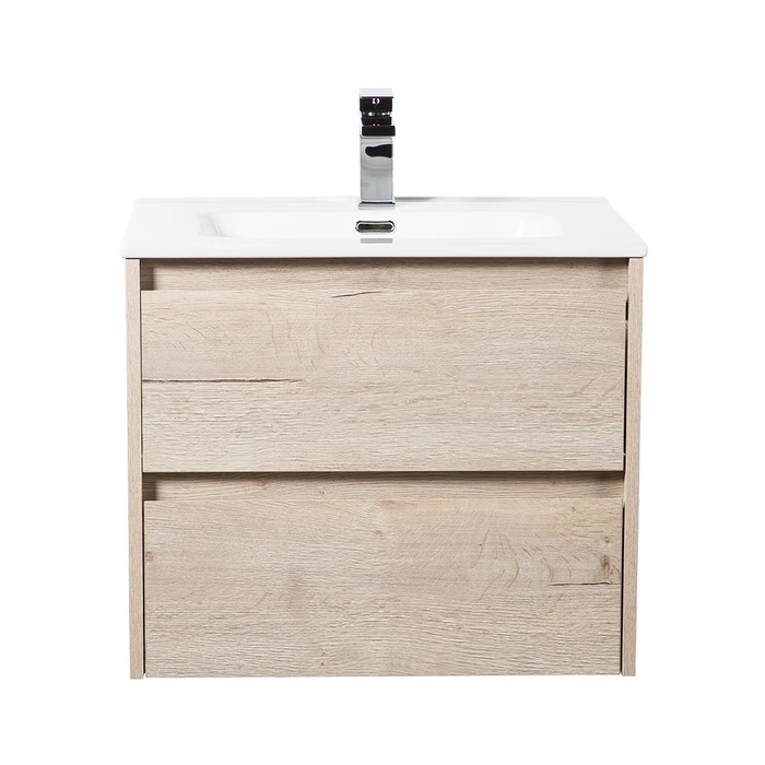 Тумба с раковиной подвесная BelBagno KRAFT 60 Rovere Galifax Bianco, раковина белая KRAFT-600-2C-SO-RGB;BB600ETL
