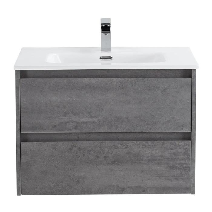 Тумба с раковиной подвесная BelBagno KRAFT 60 Cemento Grigio, раковина белая KRAFT-600-2C-SO-CG;BB600ETL