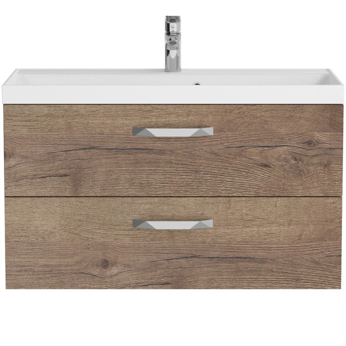 Тумба с раковиной подвесная BelBagno AURORA 90 Rovere Tabacco, раковина белая 8.1135.192160.0270OP;AURORA-900-2C-SO-RT;BB900/450-LV-MR-AST