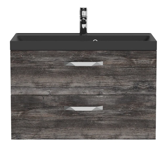 Тумба с раковиной подвесная BelBagno AURORA 80 Pino Pasadena, раковина чёрная 8.1135.192160.0270OP;AURORA-800-2C-SO-PP;BB800/450-LV-ART-AST-NERO