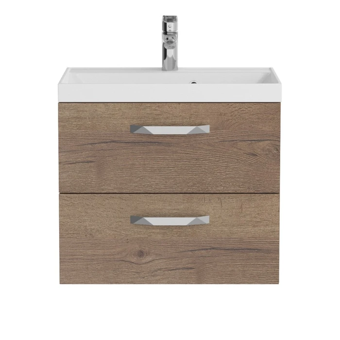 Тумба с раковиной подвесная BelBagno AURORA 60 Rovere Tabacco, раковина белая 8.1135.192160.0270OP;AURORA-600-2C-SO-RT;BB600/450-LV-MR-AST