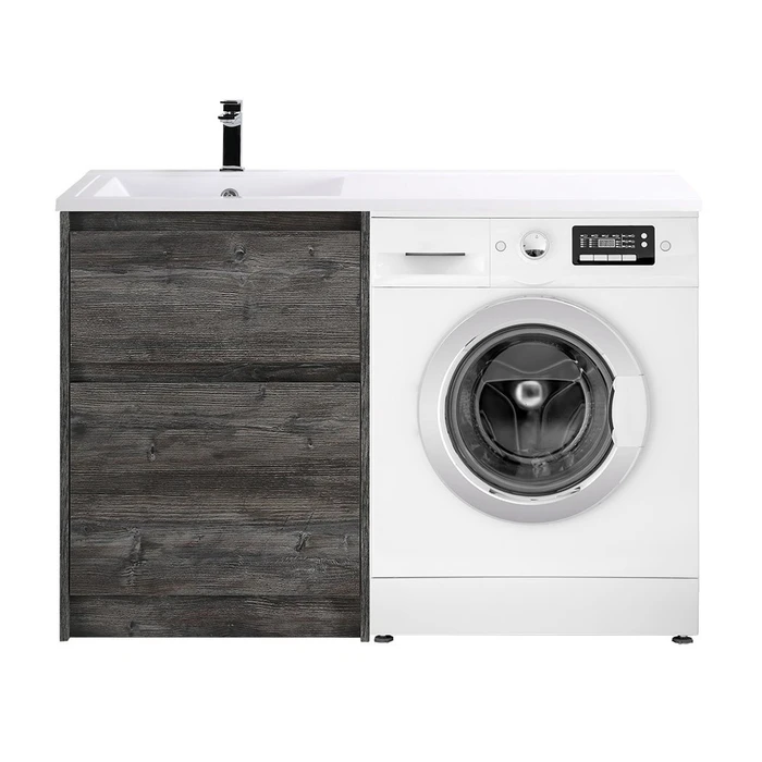 Тумба с раковиной напольная BelBagno KRAFT-LVD-58/120-L Pino Pasadena, раковина белая KRAFT-LVD-580/1200-2C-PIA-PP;BB1200/480-LV-MR-L