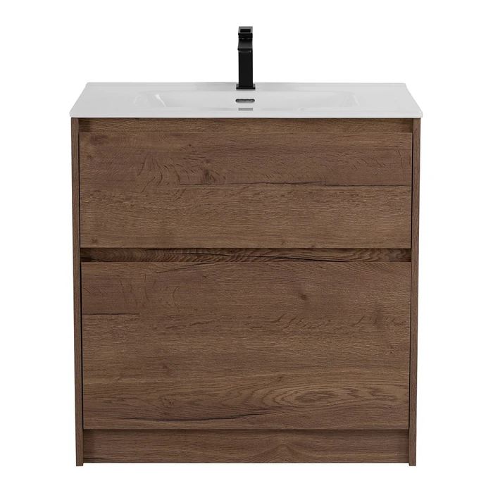 Тумба с керамической раковиной напольная BelBagno KRAFT 80 Rovere Tabacco, раковина BB800ETL белая KRAFT-800-2C-PIA-RT;BB800ETL