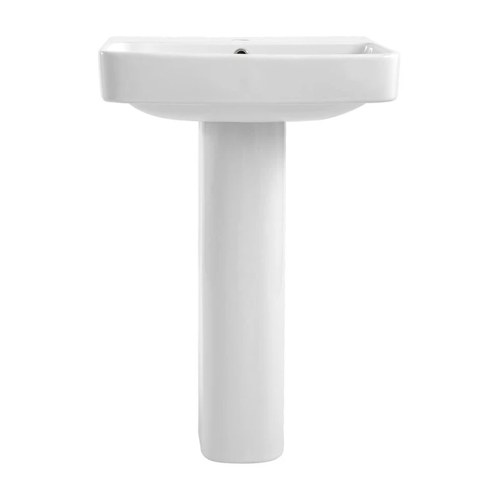 Бризо - Раковина с пьедесталом и переливом 555х440х820мм AZ-3239F (2 МЕСТА) AZ-3239F