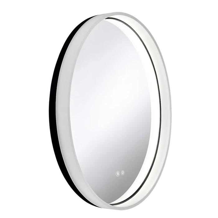 Ольга - Зеркало круглое 700х70 c LED диммером, подогревом, сенсорный выключатель, матовый черный 2700k-4000k-6500k (23Вт) АZ-LED013425 АZ-LED013425