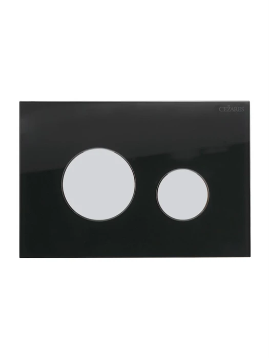 LUX-GN-01-C Кнопка смыва CEZARES LUX черное стекло, клавиши хром (пластик) LUX-GN-01-C