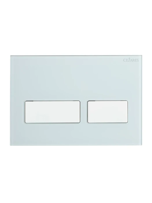 LUX-GB-2-BIO Кнопка смыва CEZARES LUX, Белое стекло, белый матовый LUX-GB-2-BIO