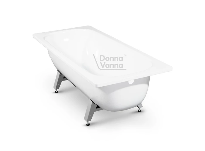 DONNA VANNA Ванна стальная 160x70x40 cм. с опорной подставкой, без ранта, белая орхидея, ВИЗ DV-65901