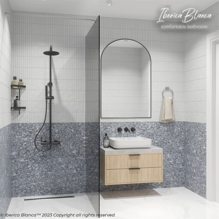 Душевая перегородка IBERICA BLANCA Mod.602 Walk In тонированное стекло/хром 100х200см (IB602.TC.200.100) IB602.TC.200.100