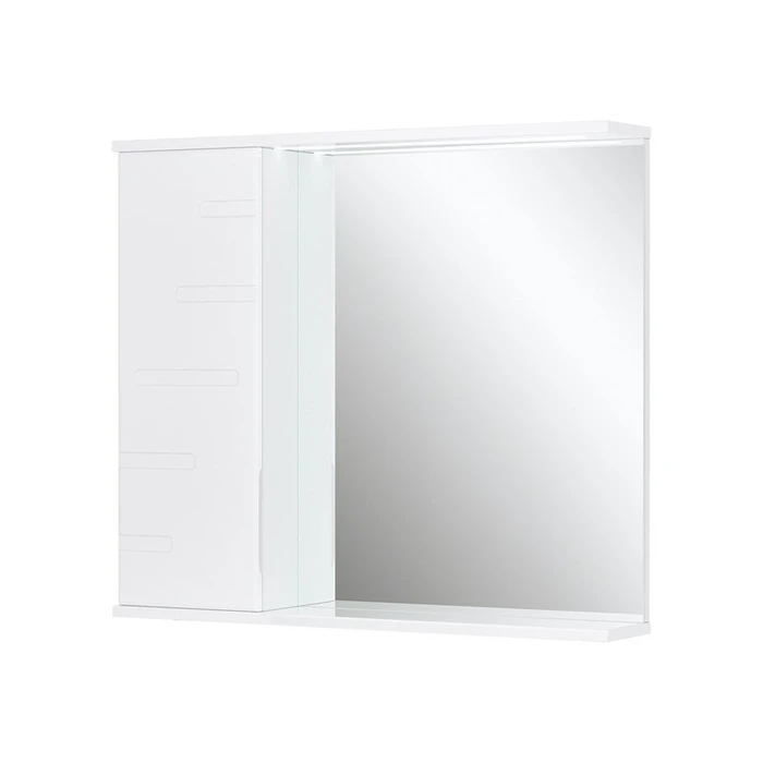 Зеркало-шкаф Joli 80, с LED подсветкой, левый, белый, VOLNA zsJOLI80.L-01