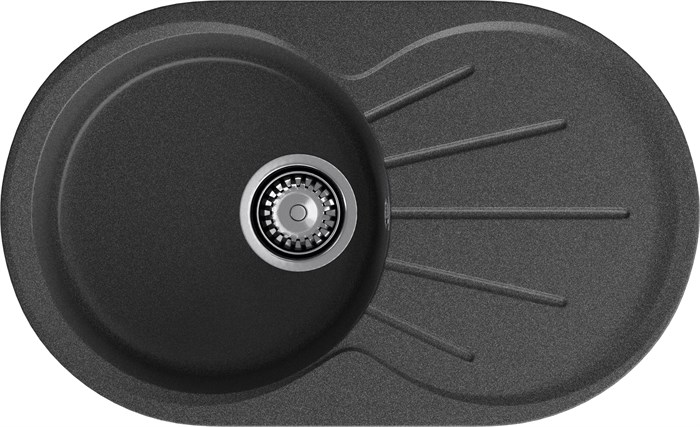 GRANFEST Мойка композит RONDO GF-R--750L  чаша с крылом 750*460мм графит арт.GF- R-750L графит - фото 44034