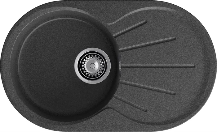 GRANFEST Мойка композит RONDO GF-R--750L чаша с крылом 750*460мм графит арт.GF- R-750L графит