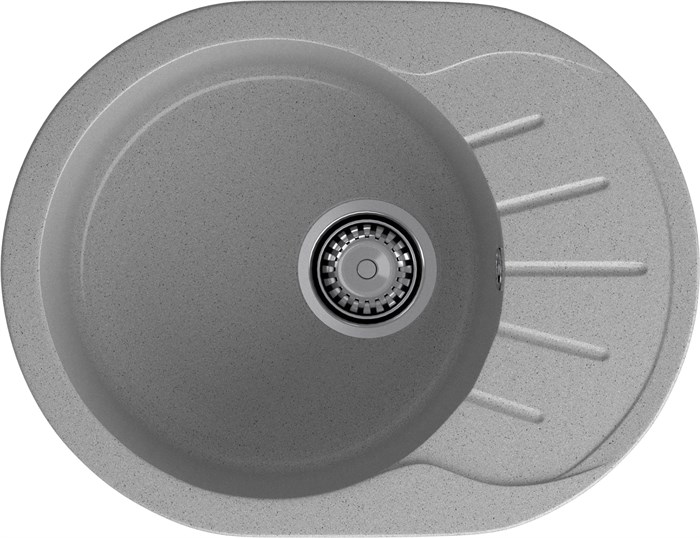 GRANFEST Мойка композит RONDO GF-R--580L  чаша с крылом 579*445мм  серый арт.GF- R-580L серый - фото 44104