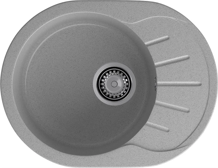GRANFEST Мойка композит RONDO GF-R--580L чаша с крылом 579*445мм серый арт.GF- R-580L серый