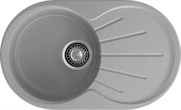GRANFEST Мойка композит RONDO GF-R--750L чаша с крылом 750*460мм  серый арт.GF- R-750L серый