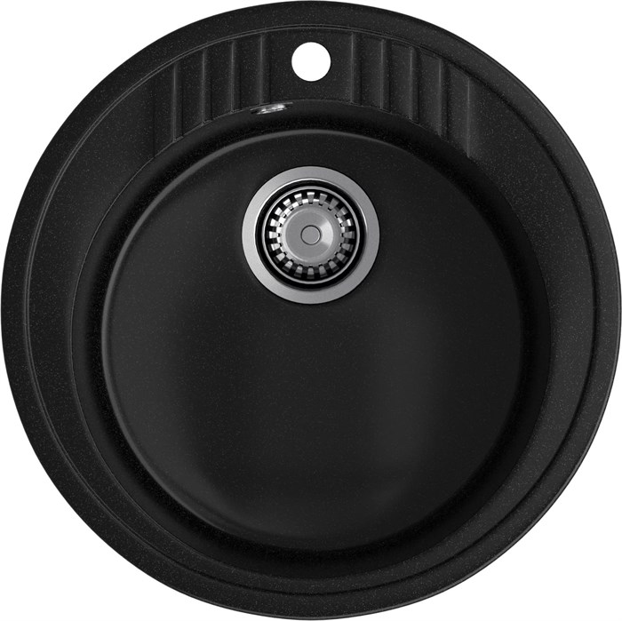GRANFEST Мойка композит RONDO GF-R--520   D=520 мм   черный   арт.GF- R-520 черный - фото 44114