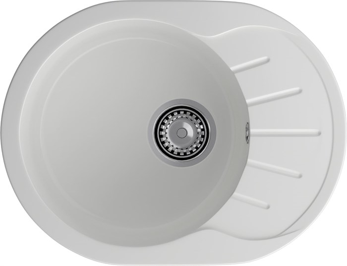 GRANFEST Мойка композит RONDO GF-R--580L  чаша с крылом 579*445 мм  иней арт.GF- R-580L иней - фото 44249