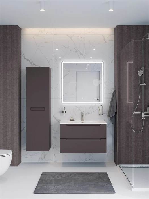 Тумба с раковиной подвесная BelBagno ЭТНА (ETNA) 90 Темно-Серый Матовый, раковина BB900ETL BB900ETL;ETNA-900-2C-SO-GSO