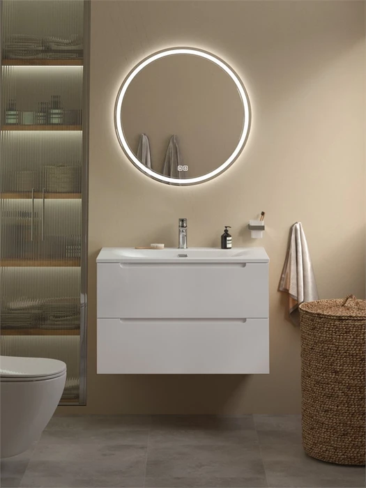 Тумба с раковиной подвесная BelBagno ЭТНА (ETNA) 90 Bianco Opaco, раковина белая BB-8099-90 ETNA-900-2C-SO-BO-P;BB-8099-90