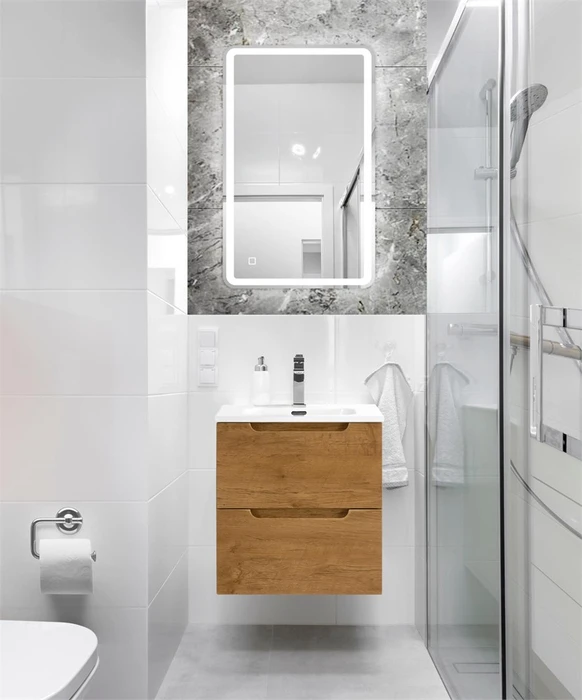 Тумба с раковиной подвесная BelBagno ЭТНА (ETNA) 50 Rovere Nature, раковина белая ETNA-500-2C-SO-RN;BB500ETL