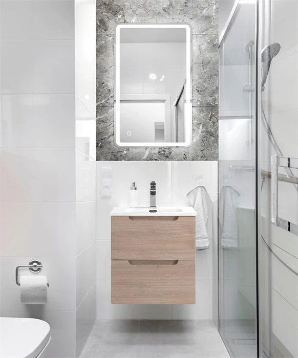 Тумба с раковиной подвесная BelBagno ЭТНА (ETNA) 50 Rovere Grigio, раковина белая ETNA-500-2C-SO-RG;BB500ETL