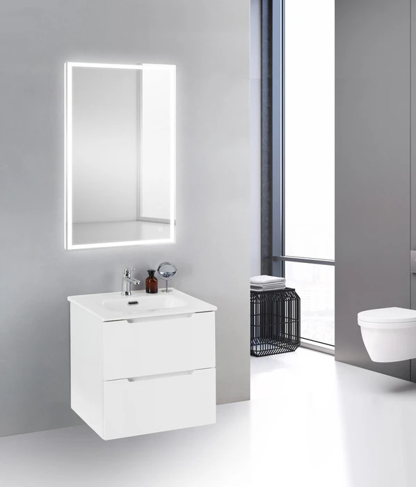 Тумба с раковиной подвесная BelBagno ЭТНА (ETNA) 50 Bianco Lucido, раковина белая ETNA39-500/390-2C-SO-BL-P;BB500/390ETL