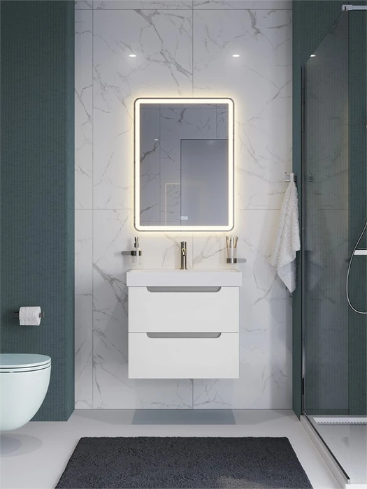 Тумба с раковиной подвесная BelBagno ЭТНА (ETNA) 60 Белый Матовый, раковина BB-8078-60 BB-8078-60;ETNA-600-2C-SO-BO