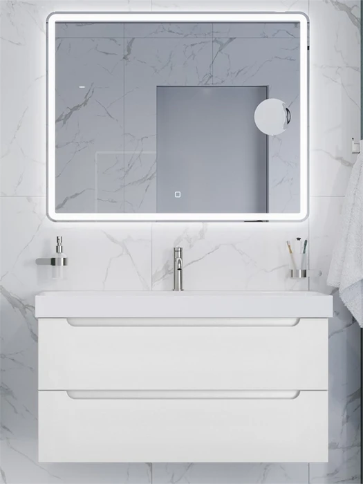 Тумба с раковиной подвесная BelBagno ЭТНА (ETNA) 100 Белый Матовый, раковина BB-8078-100 BB-8078-100;ETNA-1000-2C-SO-BO