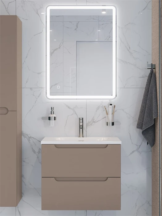 Тумба с раковиной подвесная BelBagno ЭТНА (ETNA) 70 Бежевый Матовый, раковина BB-8099-70 BB-8099-70;ETNA-700-2C-SO-CO