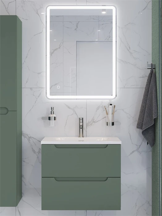 Тумба с раковиной подвесная BelBagno ЭТНА (ETNA) 60 Еловый Матовый, раковина BB-8099-60 BB-8099-60;ETNA-600-2C-SO-VO