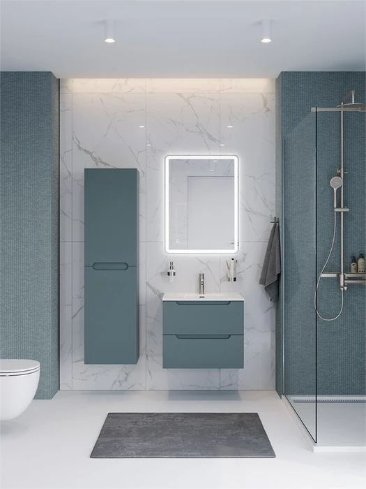 Тумба с раковиной подвесная BelBagno ЭТНА (ETNA) 60 Голубой Матовый, раковина BB600ETL BB600ETL;ETNA-600-2C-SO-AO