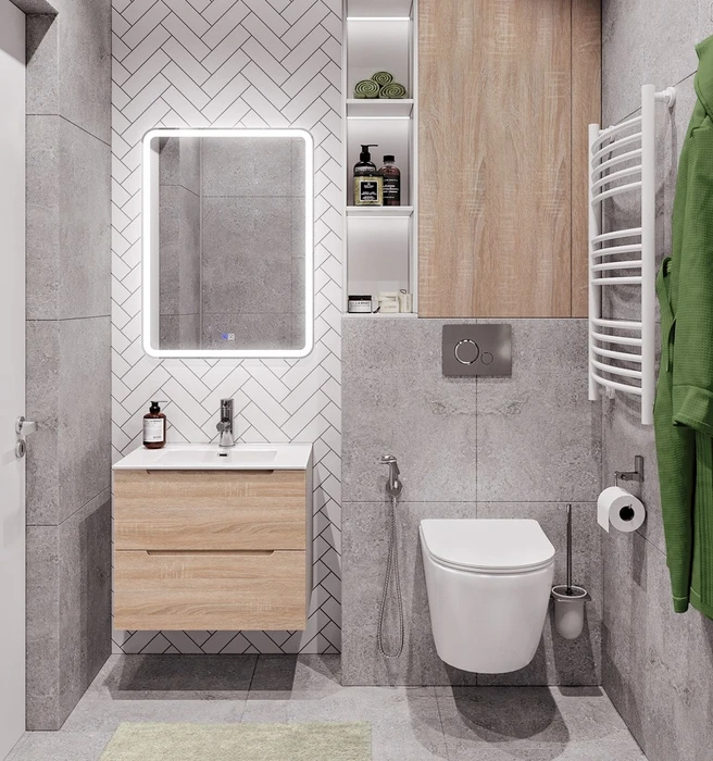 Тумба с раковиной подвесная BelBagno ЭТНА (ETNA) 60 Rovere Bianco, раковина белая ETNA-600-2C-SO-WO-P;BB1923-600