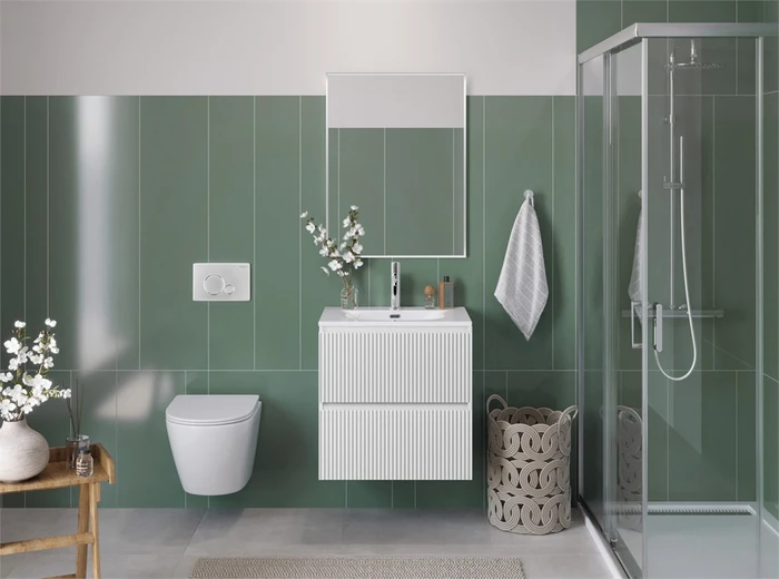 Тумба с раковиной подвесная BelBagno ФОРМАТ (UNO) 60 Bianco Opaco, раковина BB-8099-60 UNO-600-2C-SO-BO;BB-8099-60
