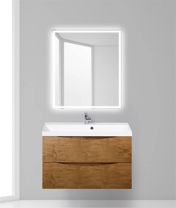 Тумба с раковиной подвесная BelBagno МАРИНА (MARINO) 90 Rovere Nature, раковина белая MARINO-900-2C-SO-RN-P;BB900/450-LV-MR-AST