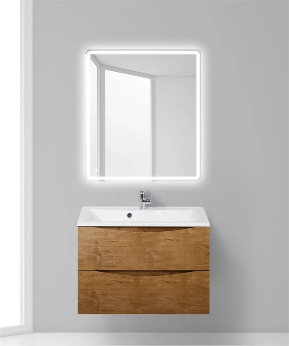 Тумба с раковиной подвесная BelBagno МАРИНА (MARINO) 80 Rovere Nature, раковина белая MARINO-800-2C-SO-RN-P;BB800/450-LV-MR-AST