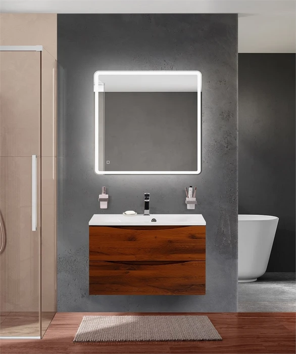 Тумба с раковиной подвесная BelBagno МАРИНА (MARINO) 80 Rovere Cillegio, раковина белая BB800/450-LV-MR-FT MARINO-800-2C-SO-RC-P;BB800/450-LV-MR-FT