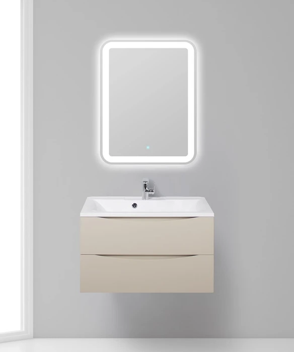 Тумба с раковиной подвесная BelBagno МАРИНА (MARINO) 80 Crema Opaco, раковина белая MARINO-800-2C-SO-CO-P;BB800/450-LV-MR-AST