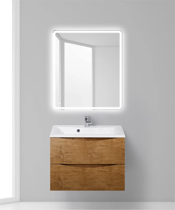 Тумба с раковиной подвесная BelBagno МАРИНА (MARINO) 75 Rovere Nature, раковина белая MARINO-750-2C-SO-RN-P;BB750/450-LV-MR-PR