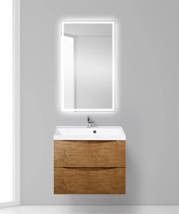 Тумба с раковиной подвесная BelBagno МАРИНА (MARINO) 70 Rovere Nature, раковина белая MARINO-700-2C-SO-RN-P;BB700/450-LV-MR-AST