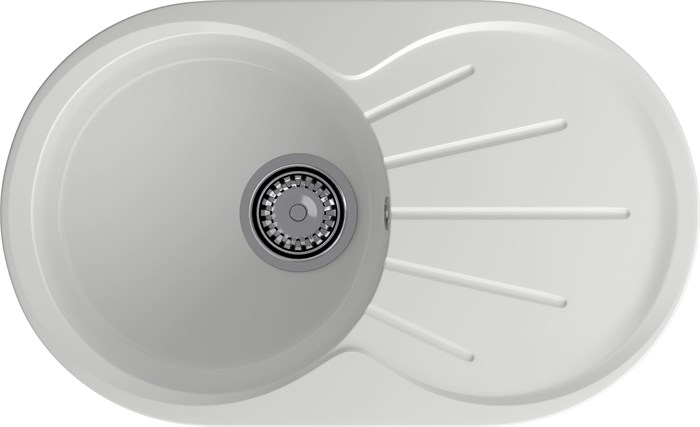 GRANFEST Мойка композит RONDO GF-R--750L  чаша с крылом 750*460мм   иней арт.GF- R-750L иней - фото 44723