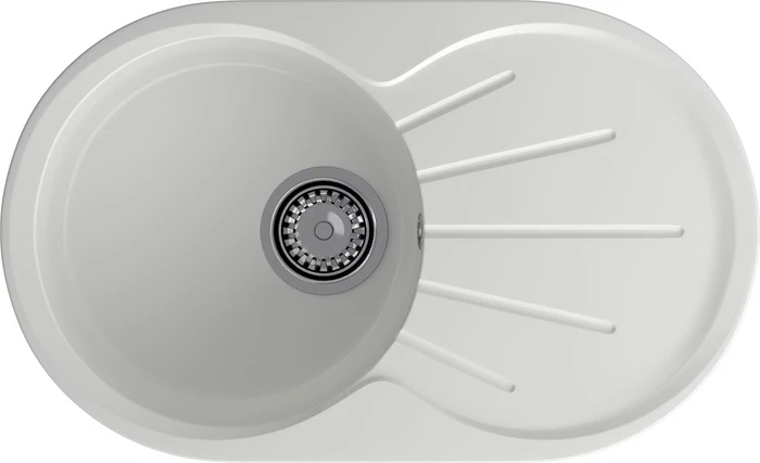 GRANFEST Мойка композит RONDO GF-R--750L чаша с крылом 750*460мм  иней арт.GF- R-750L иней