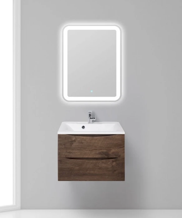 Тумба с раковиной подвесная BelBagno МАРИНА (MARINO) 65 Rovere Moro, раковина белая MARINO-650-2C-SO-RW-P;BB650/450-LV-MR-PR