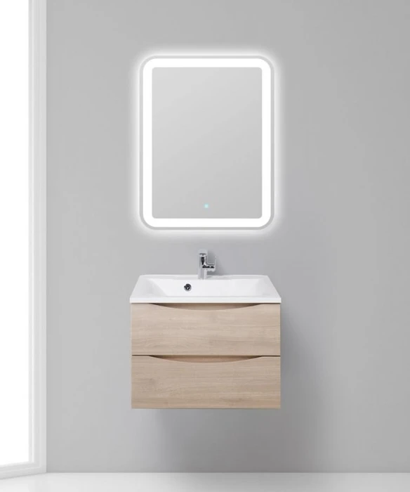 Тумба с раковиной подвесная BelBagno МАРИНА (MARINO) 65 Rovere Grigio, раковина белая MARINO-650-2C-SO-RG-P;BB650/450-LV-MR-PR