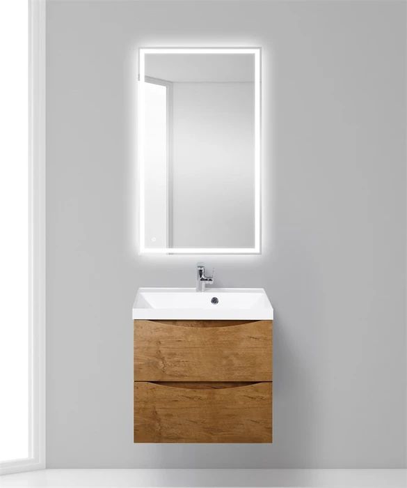 Тумба с раковиной подвесная BelBagno МАРИНА (MARINO) 60 Rovere Nature, раковина белая MARINO-600-2C-SO-RN-P;BB600/450-LV-MR-AST