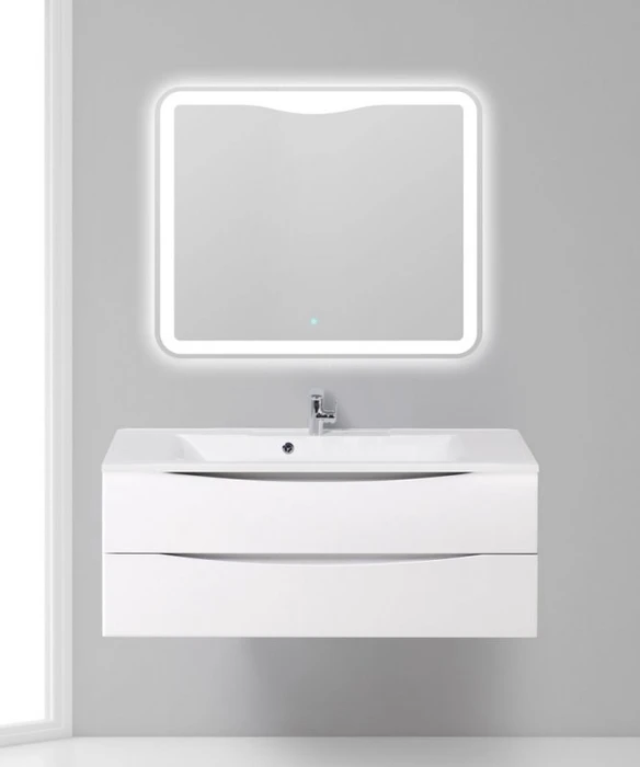 Тумба с раковиной подвесная BelBagno МАРИНА (MARINO) 110 Bianco Opaco, раковина белая MARINO-1100-2C-SO-BO-P;BB1100/450-LV-MR-PR
