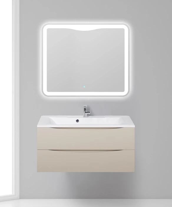 Тумба с раковиной подвесная BelBagno МАРИНА (MARINO) 100 Crema Opaco, раковина белая MARINO-1000-2C-SO-CO-P;BB1000/445-LV-MR-PR