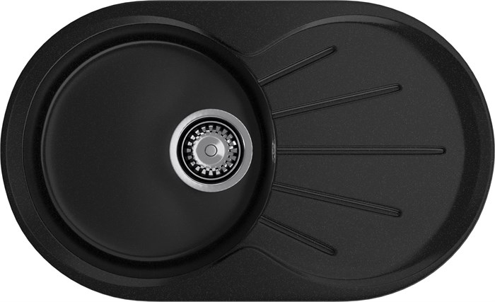 GRANFEST Мойка композит RONDO GF-R--750L  чаша с крылом 750*460мм   черный арт.GF- R-750L черный - фото 44773